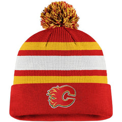 Calgary Flames Fanatics Authentic Pro Cuffed Pom Knit Hat Discount