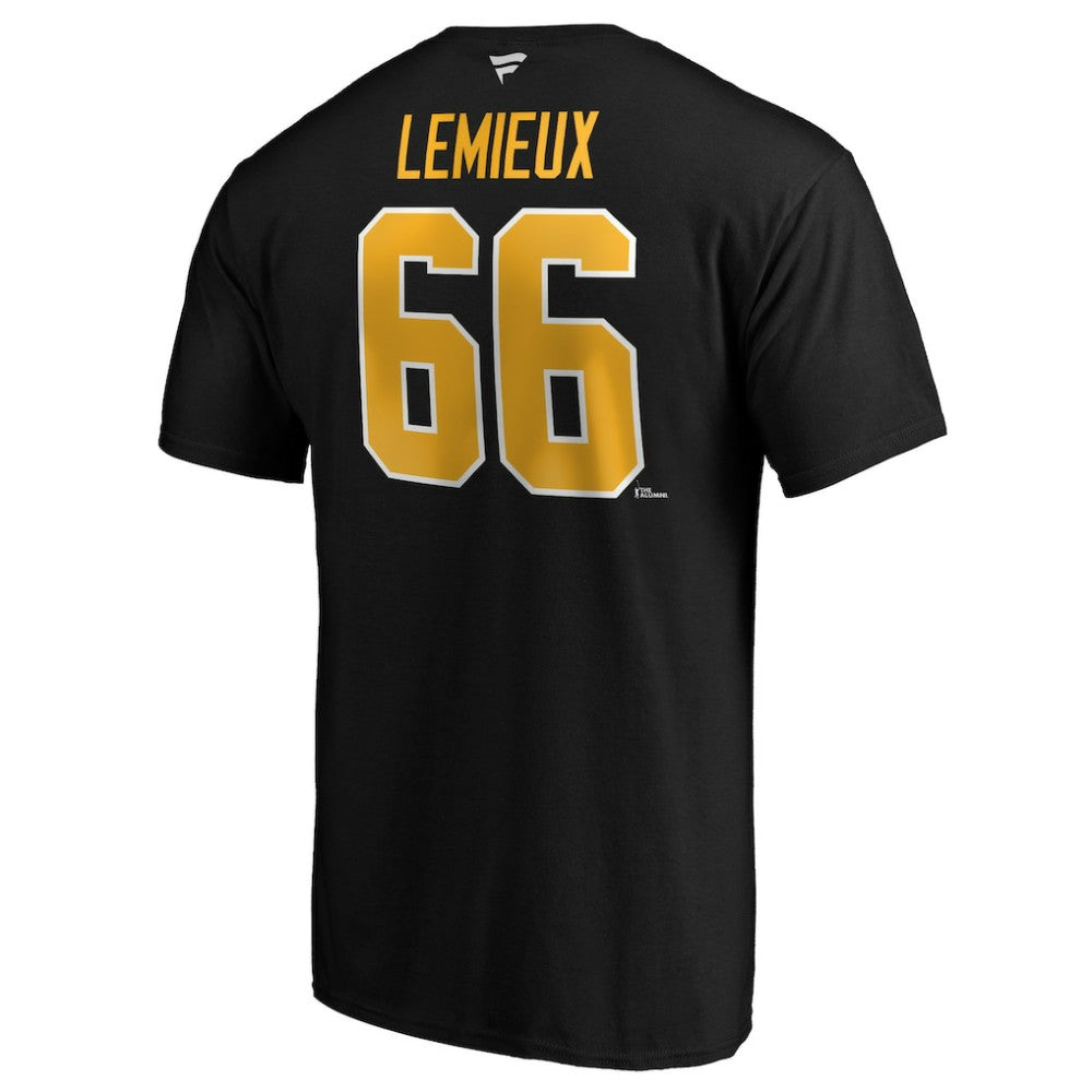 Mario Lemieux Pittsburgh Penguins Fanatics Authentic Stack Retired Player Name & Number T-Shirt On Sale