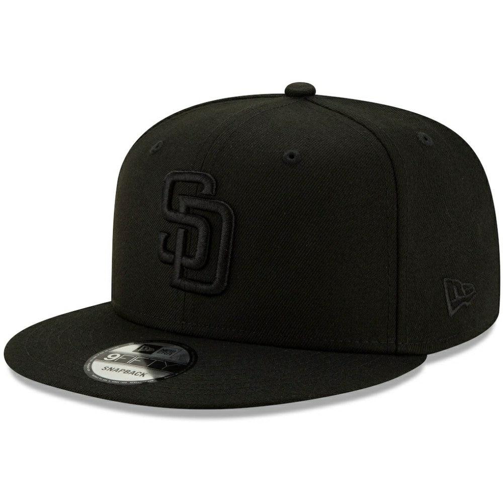 San Diego Padres New Era Black on Black 9FIFTY Snapback Adjustable Hat | MLB On Sale