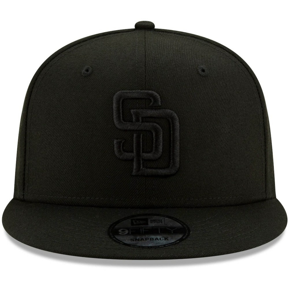 San Diego Padres New Era Black on Black 9FIFTY Snapback Adjustable Hat | MLB On Sale