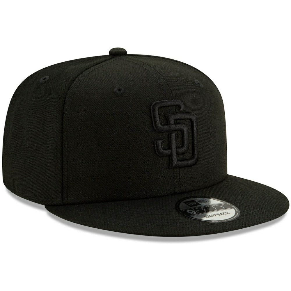 San Diego Padres New Era Black on Black 9FIFTY Snapback Adjustable Hat | MLB On Sale