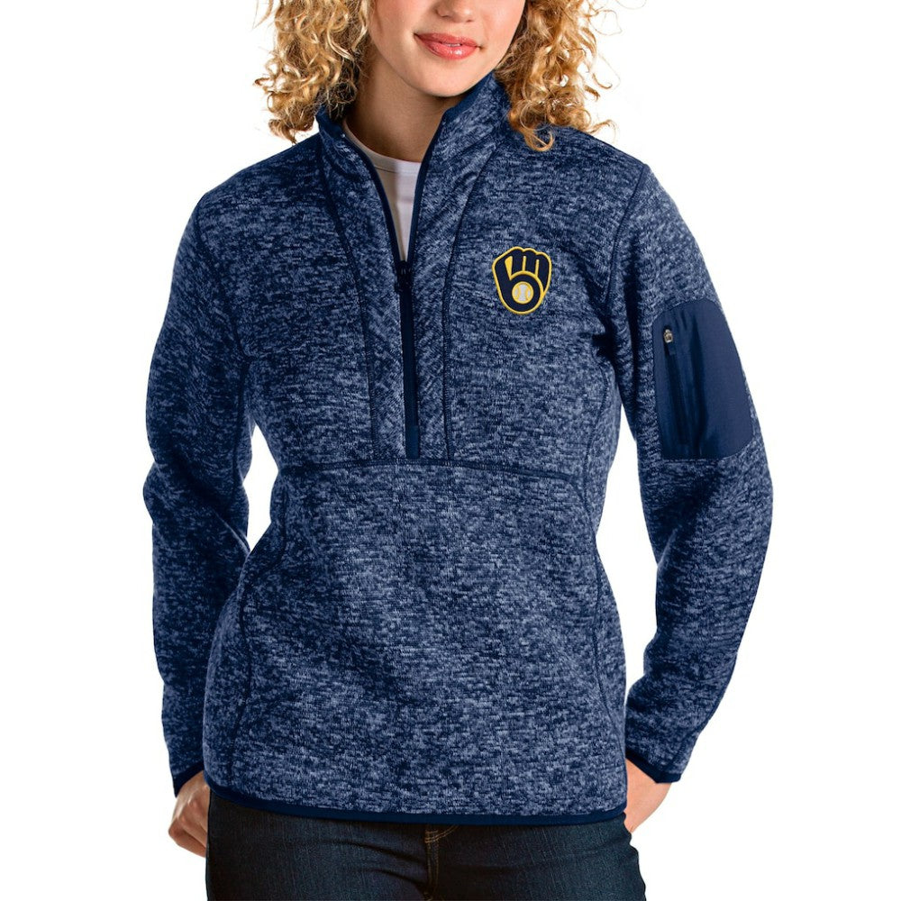 Milwaukee Brewers Antigua Women's Fortune Half-Zip Pullover Jacket | MLB Near me