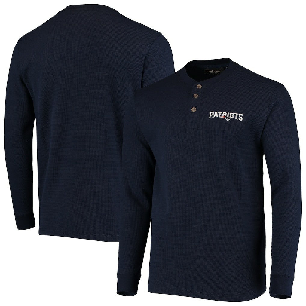 New England Patriots  Dunbrooke Logo Maverick Thermal Henley Long Sleeve T-Shirt