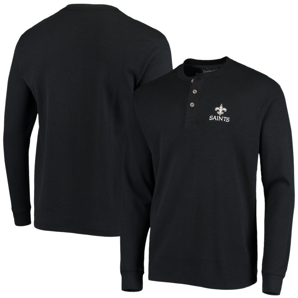New Orleans Saints  Dunbrooke Logo Maverick Thermal Henley Long Sleeve T-Shirt