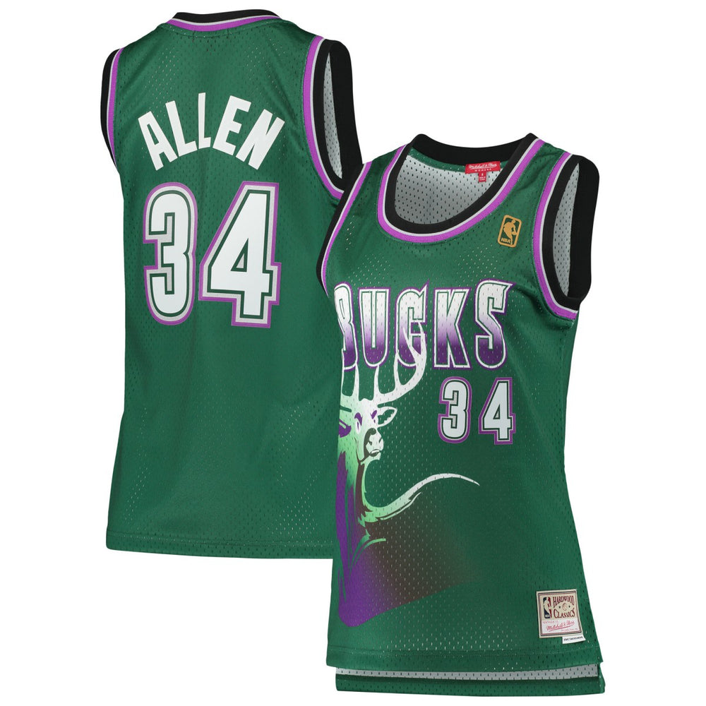 Ray Allen Milwaukee Bucks Women's 1996/97 Hardwood Classics Swingman Jersey For Sale