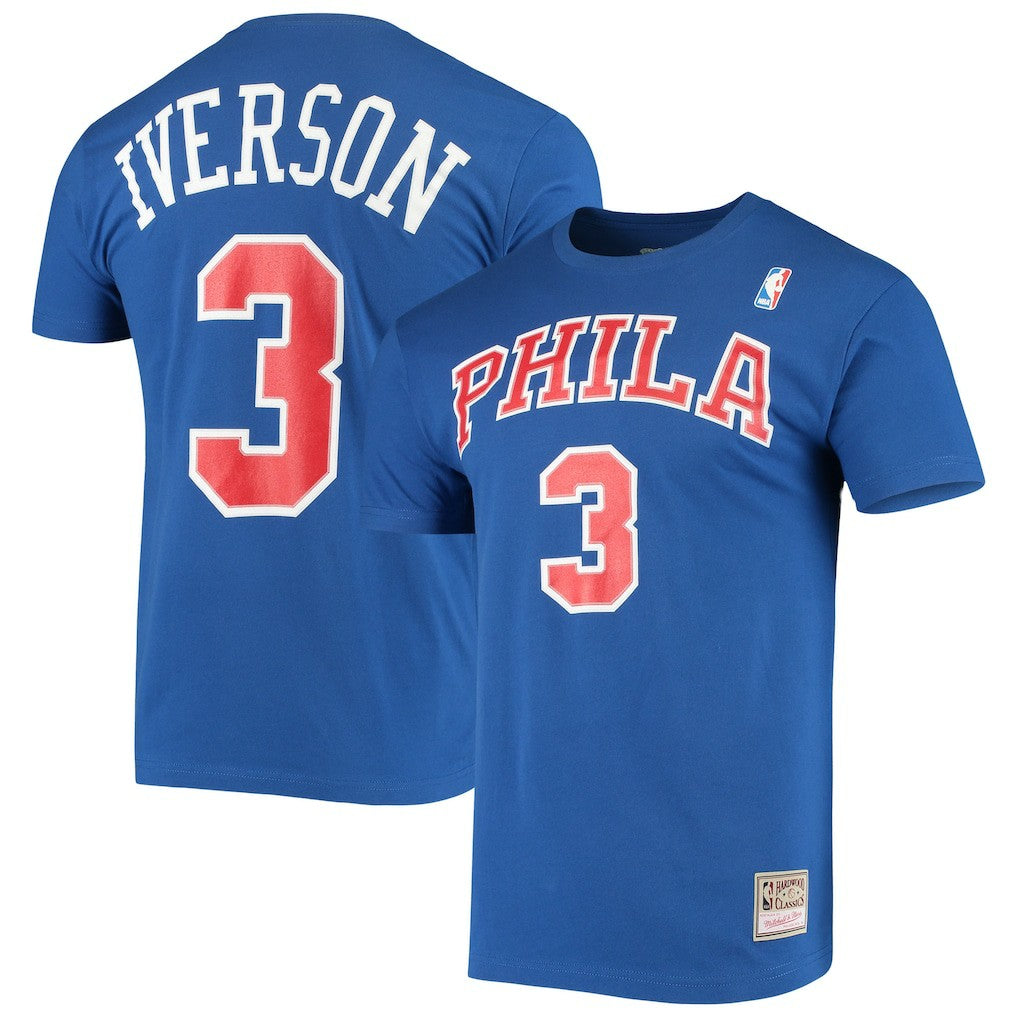 Allen Iverson Philadelphia 76ers Hardwood Classics Name & Number Player T-Shirt Online