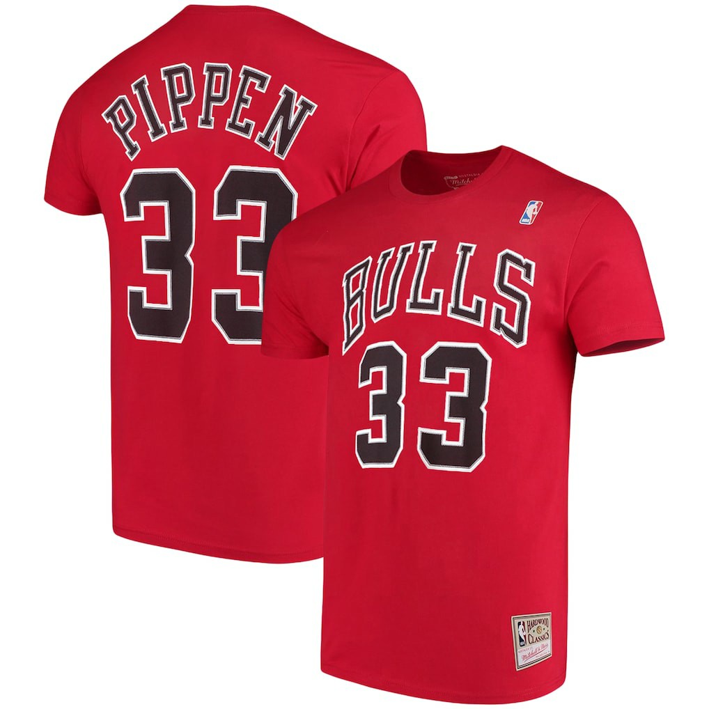 Scottie Pippen Chicago Bulls Hardwood Classics Name & Number Player T-Shirt sale Discount