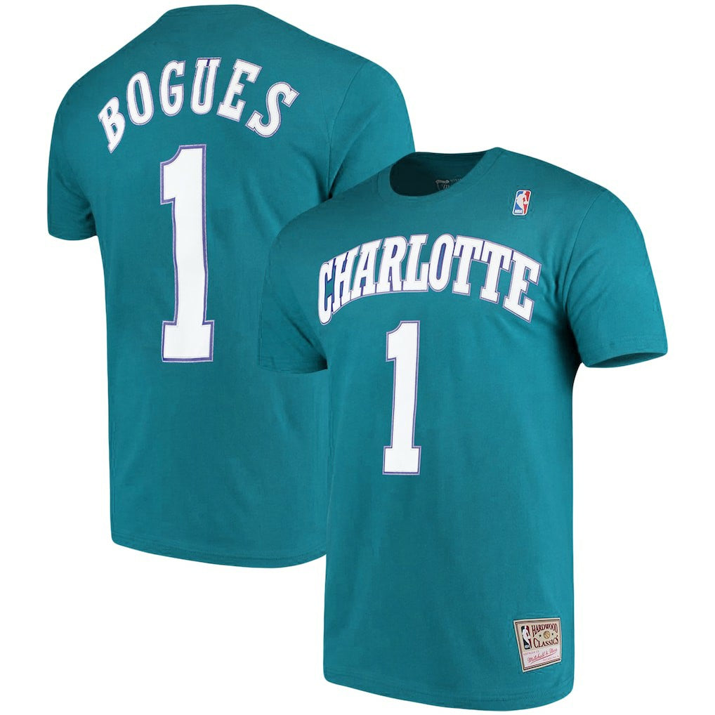 Muggsy Bogues Charlotte Hornets Hardwood Classics Name & Number Player T-Shirt On Sale