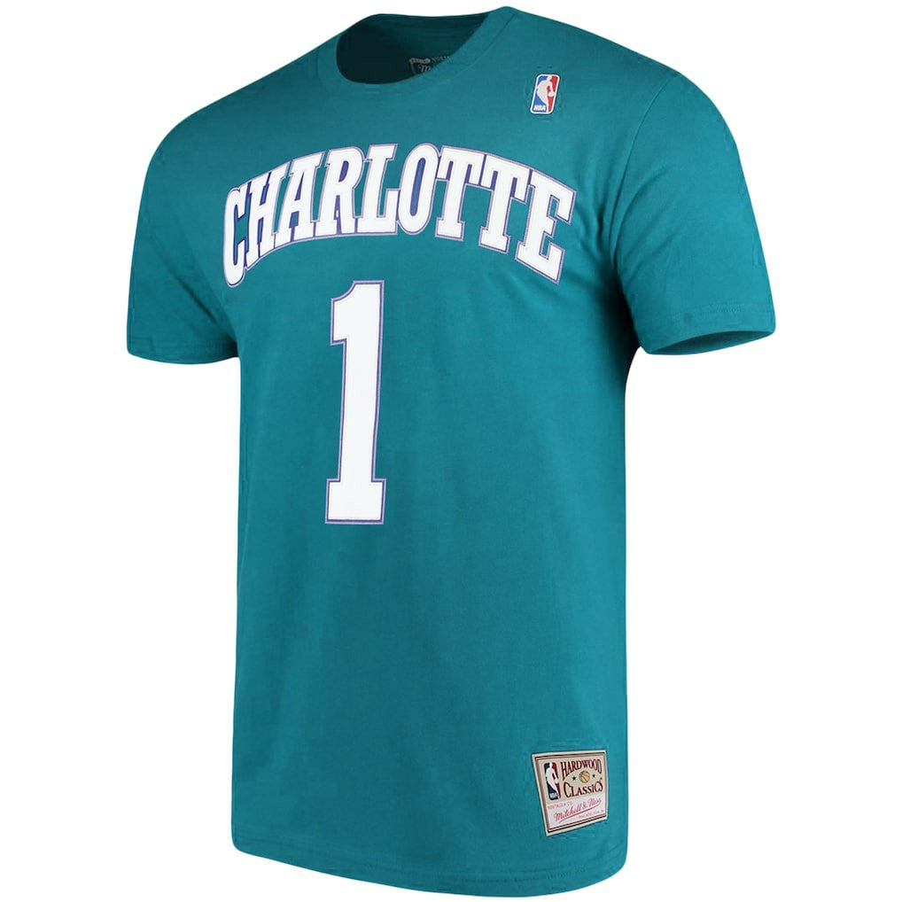 Muggsy Bogues Charlotte Hornets Hardwood Classics Name & Number Player T-Shirt On Sale