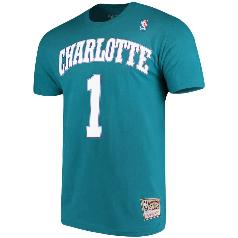 Muggsy Bogues Charlotte Hornets Hardwood Classics Name & Number Player T-Shirt On Sale