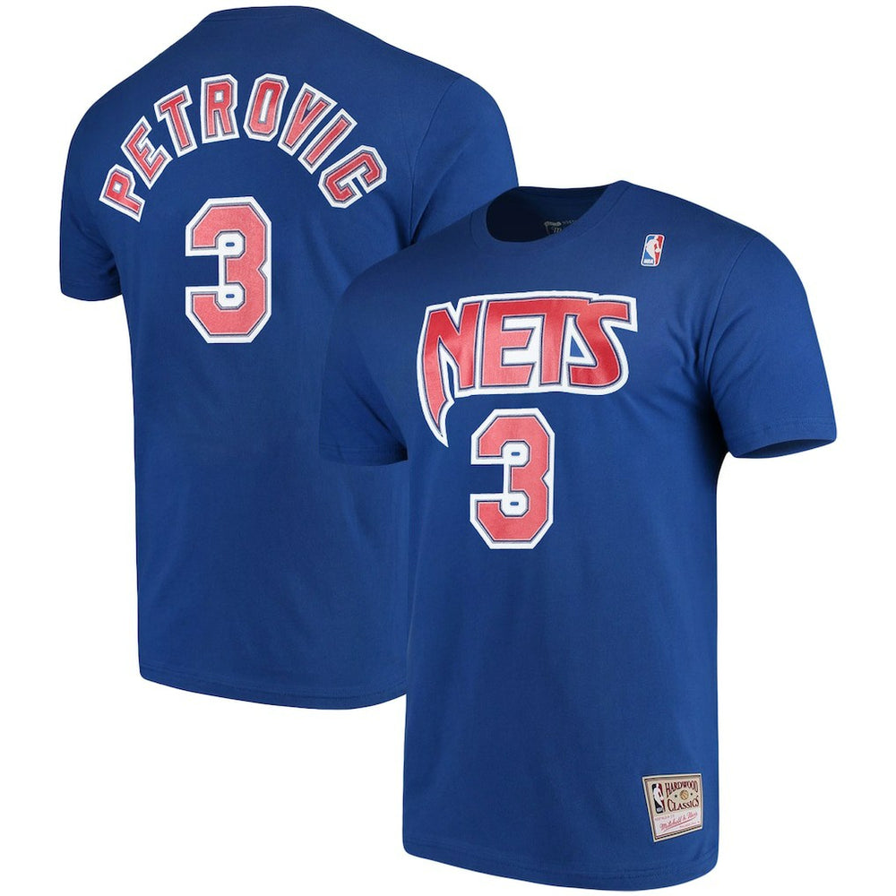 Drazen Petrovic Brooklyn Nets Hardwood Classics Name & Number Player T-Shirt Discount
