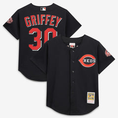 Ken Griffey Jr. Cincinnati Reds Mitchell & Ness Cooperstown Collection Mesh Batting Practice Button-Up Jersey | MLB Outlet