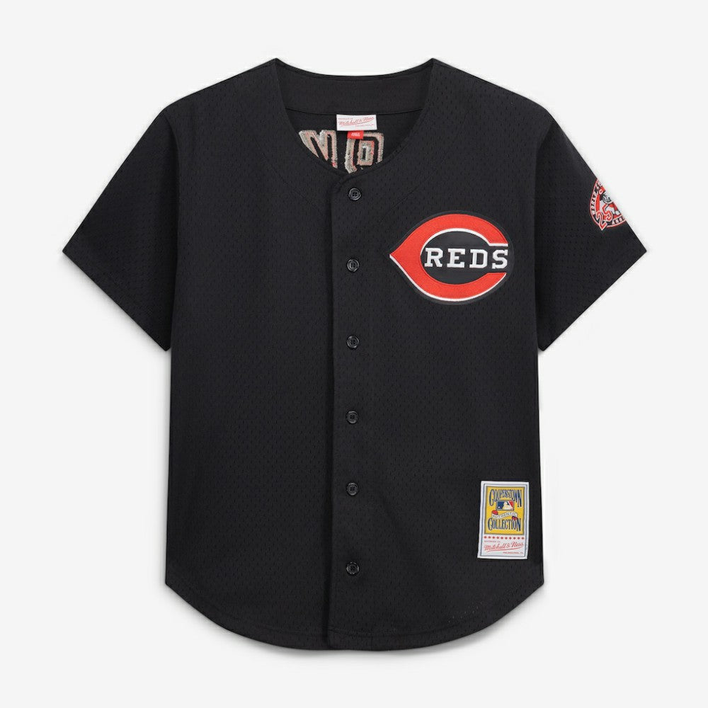 Barry Larkin Cincinnati Reds Mitchell & Ness Cooperstown Collection Mesh Batting Practice Button-Up Jersey | MLB Discount