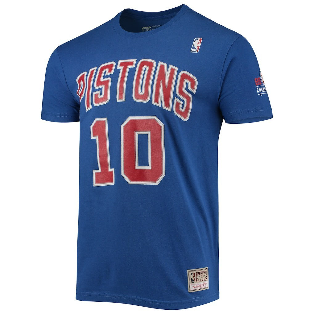 Dennis Rodman Detroit Pistons Hardwood Classics Stitch Name & Number T-Shirt sale Discount