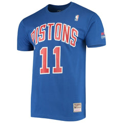 Isiah Thomas Detroit Pistons Hardwood Classics Stitch Name & Number T-Shirt sale New