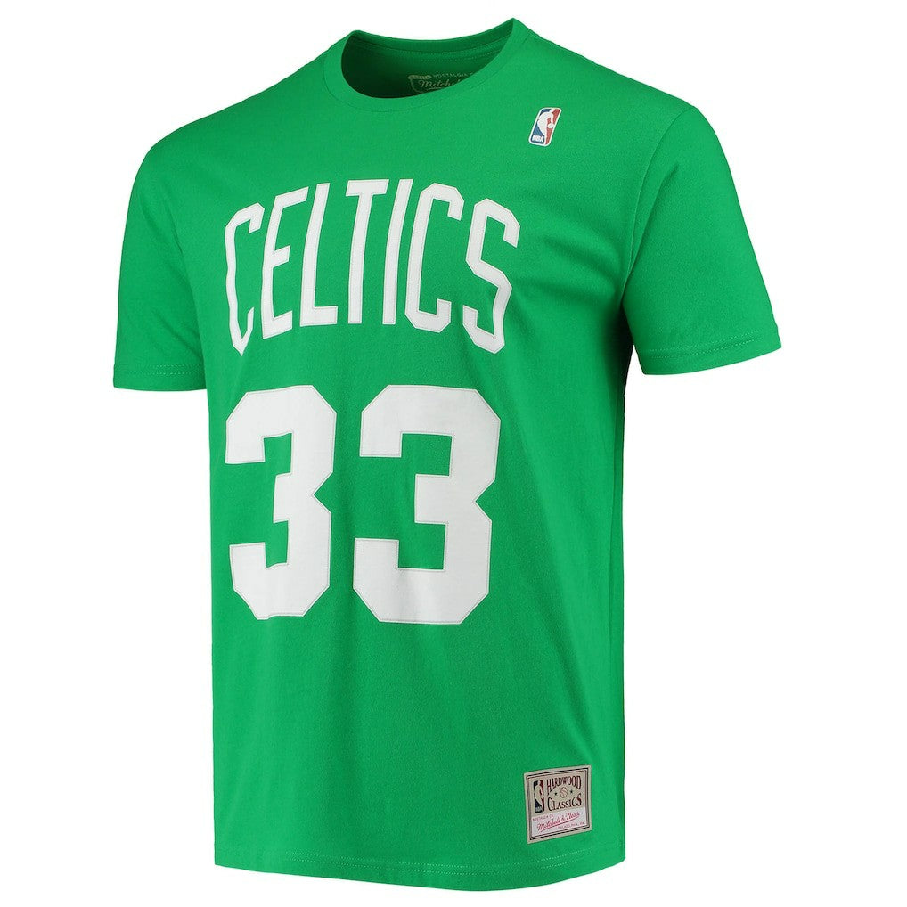 Larry Bird Boston Celtics Hardwood Classics Stitch Name & Number T-Shirt New