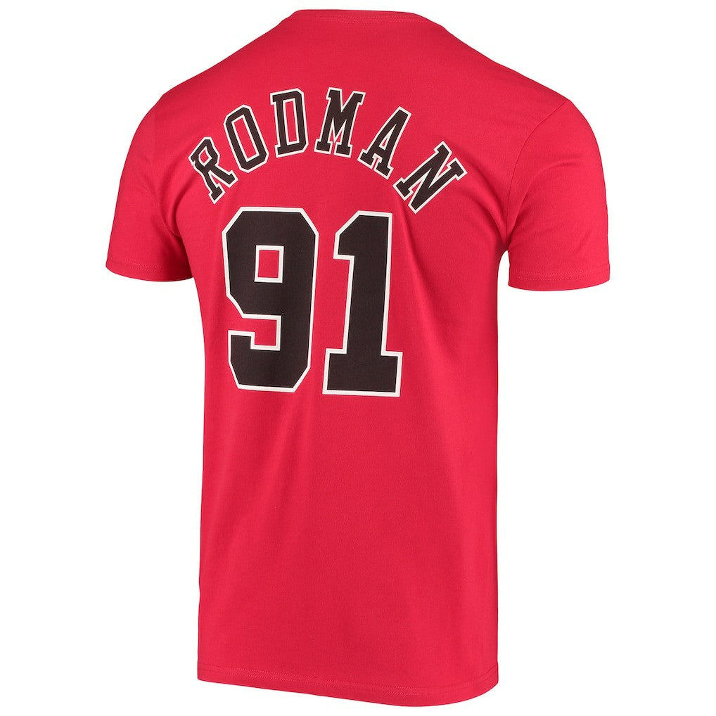 Dennis Rodman Chicago Bulls Hardwood Classics Stitch Name & Number T-Shirt sale New