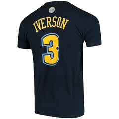 Allen Iverson Denver Nuggets Hardwood Classics Stitch Name & Number T-Shirt sale New