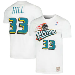 Grant Hill Detroit Pistons Hardwood Classics Stitch Name & Number T-Shirt sale For Sale