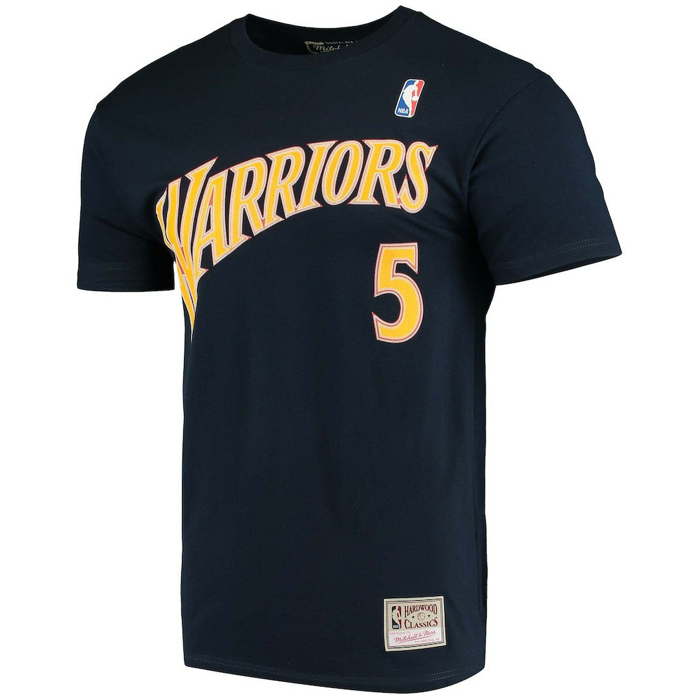 Baron Davis Golden State Warriors Hardwood Classics Stitch Name & Number T-Shirt sale For Sale