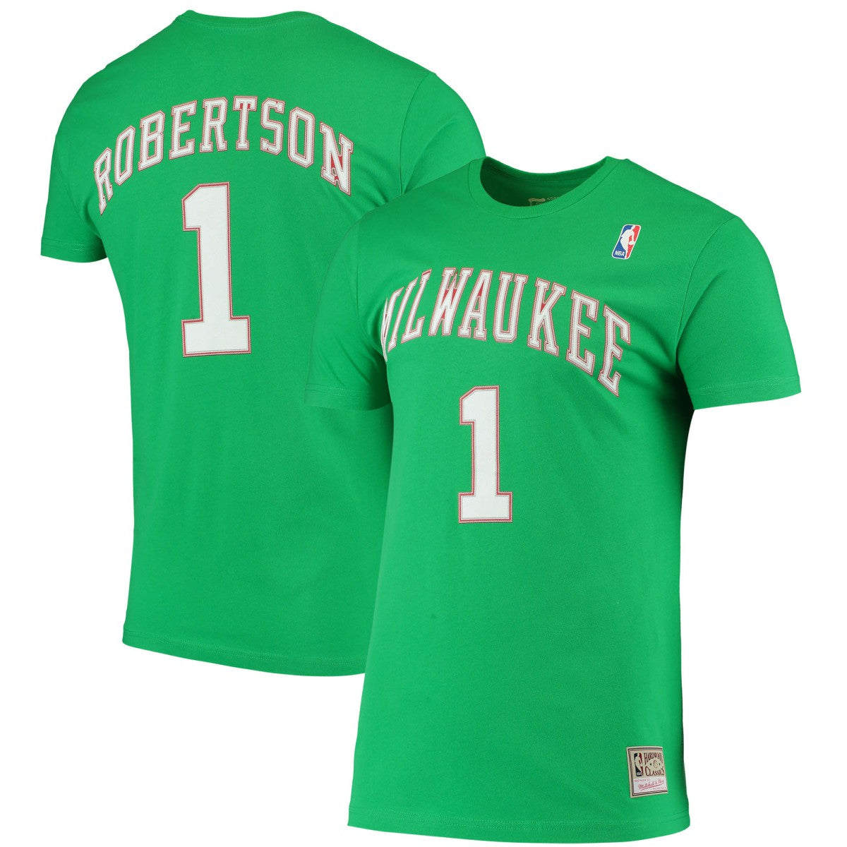 Oscar Robertson Milwaukee Bucks Hardwood Classics Stitch Name & Number T-Shirt Online
