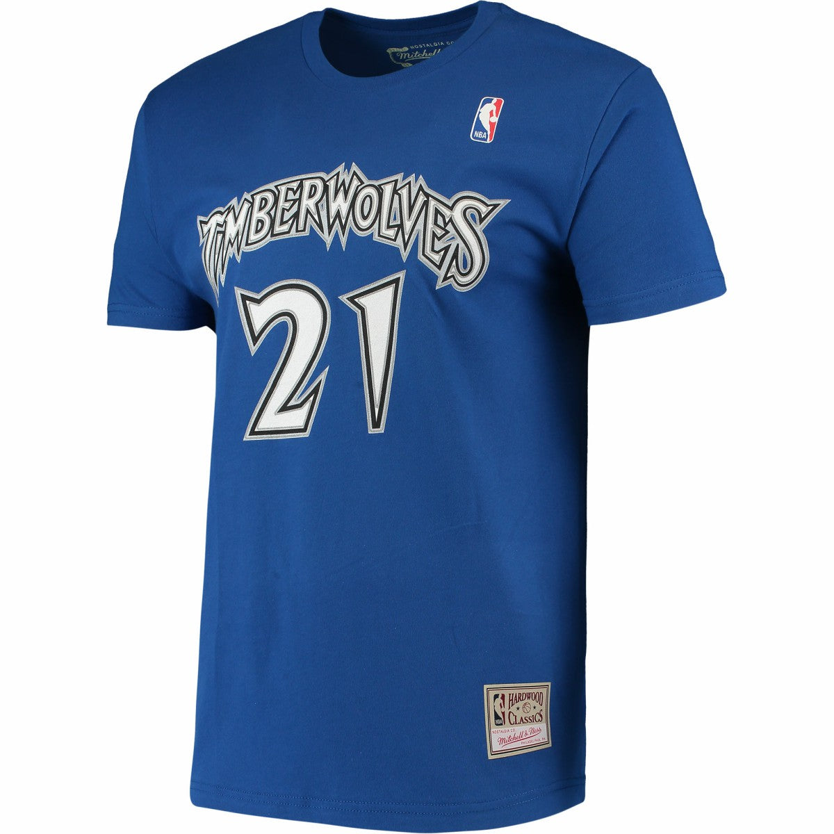 Kevin Garnett Minnesota Timberwolves Hardwood Classics Stitch Name & Number T-Shirt Outlet
