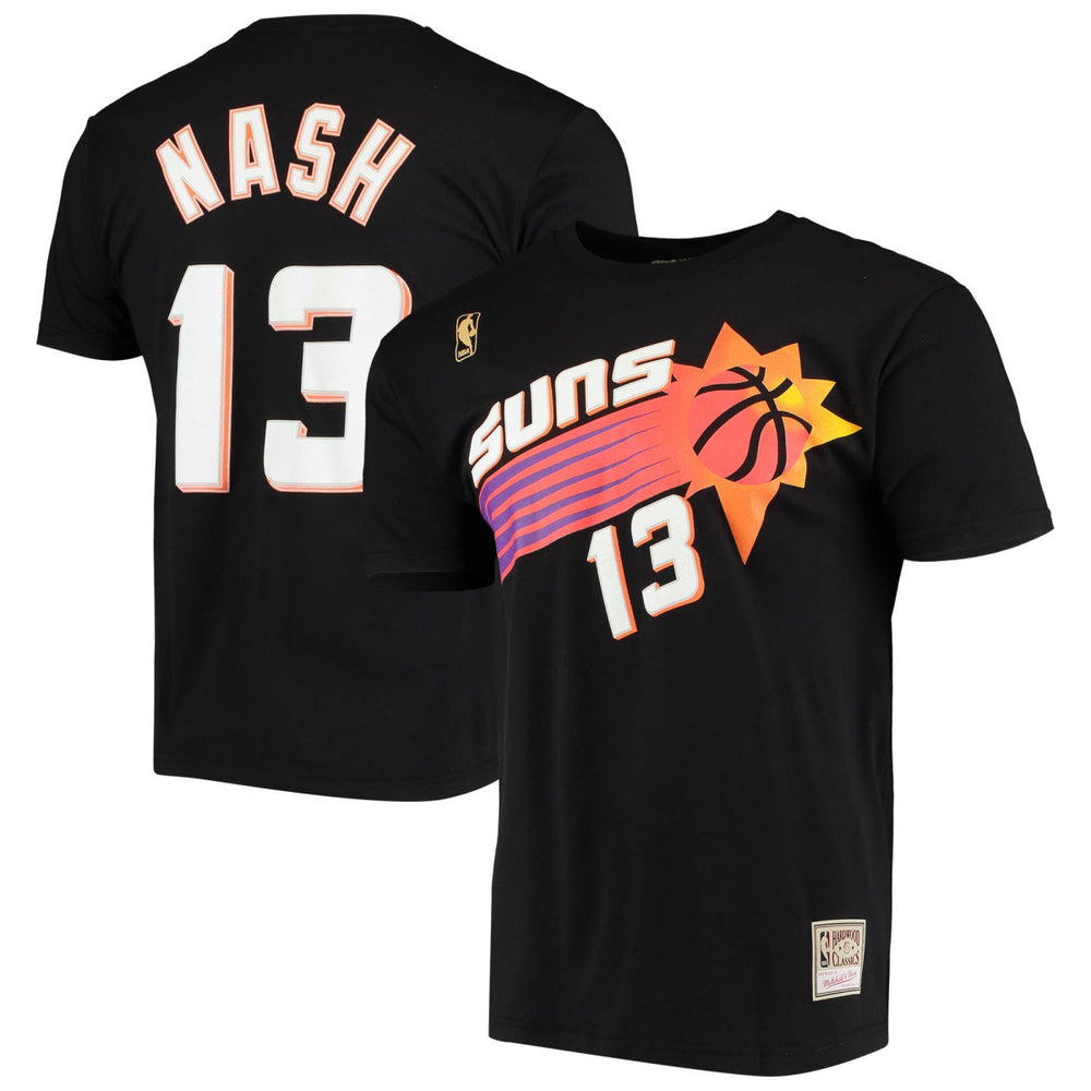 Steve Nash Phoenix Suns Hardwood Classics Stitch Name & Number T-Shirt Discount