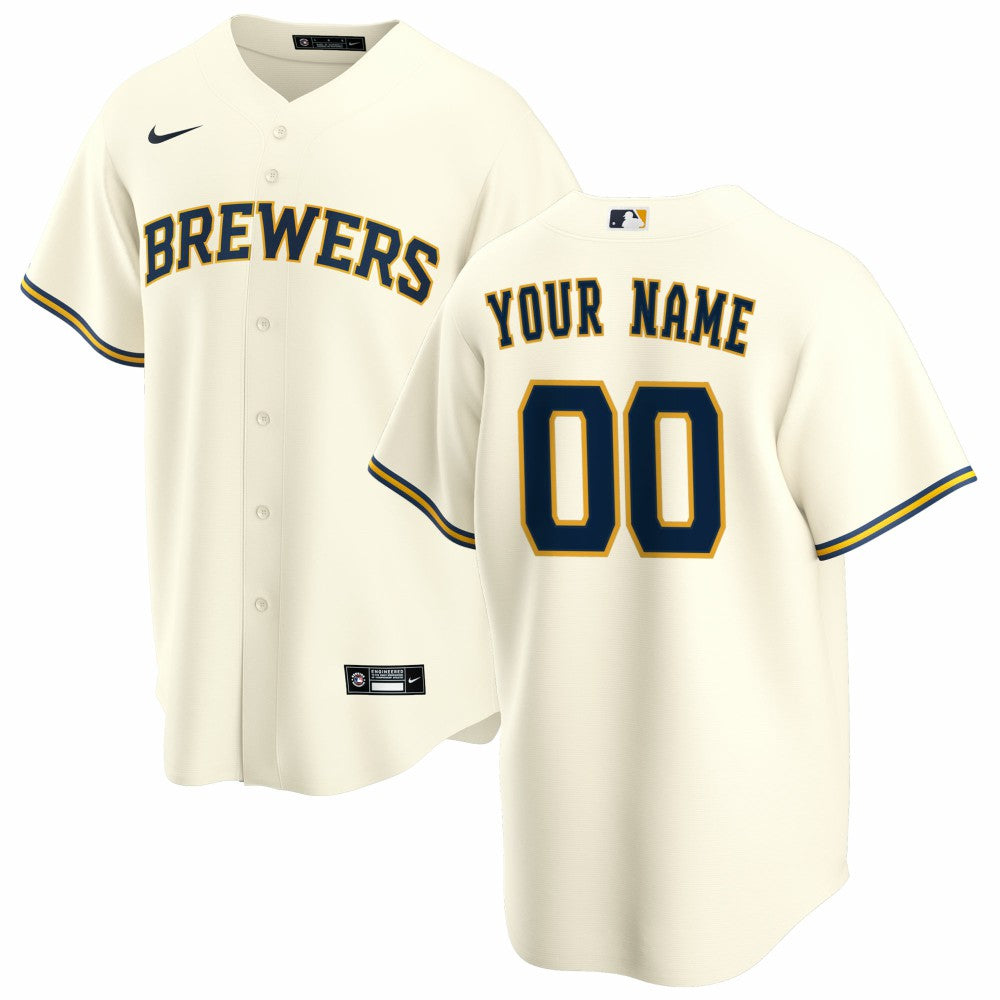 Milwaukee Brewers Nike Home Replica Custom Jersey | MLB New