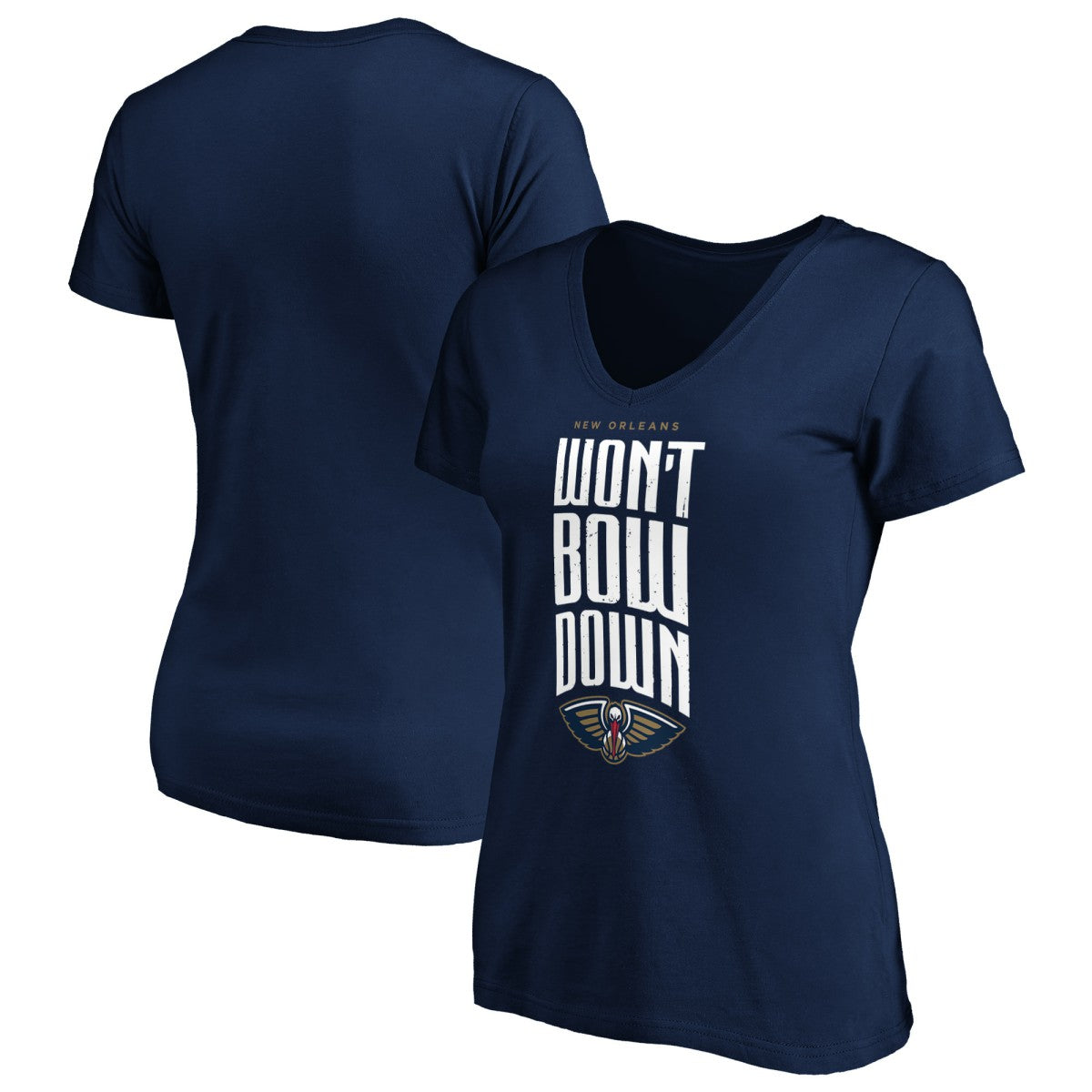 New Orleans Pelicans Women's Won't Bow Down V-Neck T-Shirt Discount