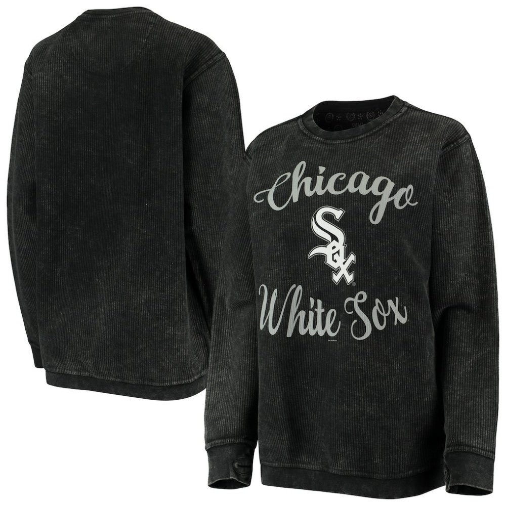 Chicago White Sox G-III 4Her by Carl Banks Women's Script Comfy Cord Pullover Sweatshirt | MLB Discount