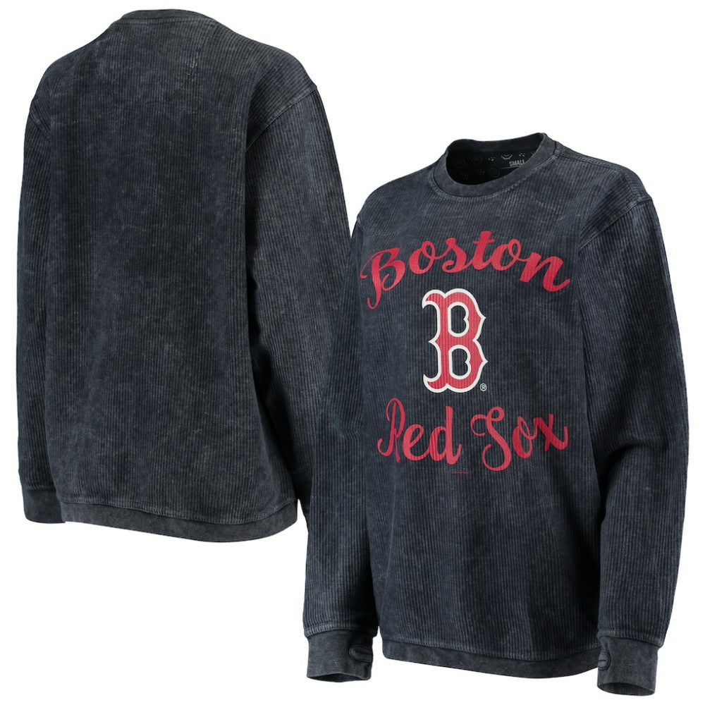 Boston Red Sox G-III 4Her by Carl Banks Women's Script Comfy Cord Pullover Sweatshirt | MLB New