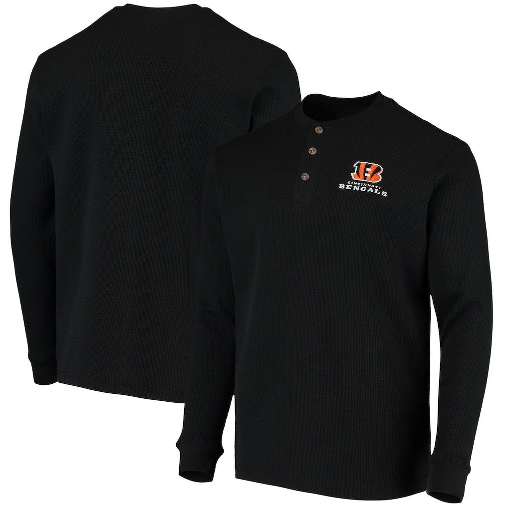 Cincinnati Bengals  Dunbrooke Logo Maverick Thermal Henley Long Sleeve T-Shirt
