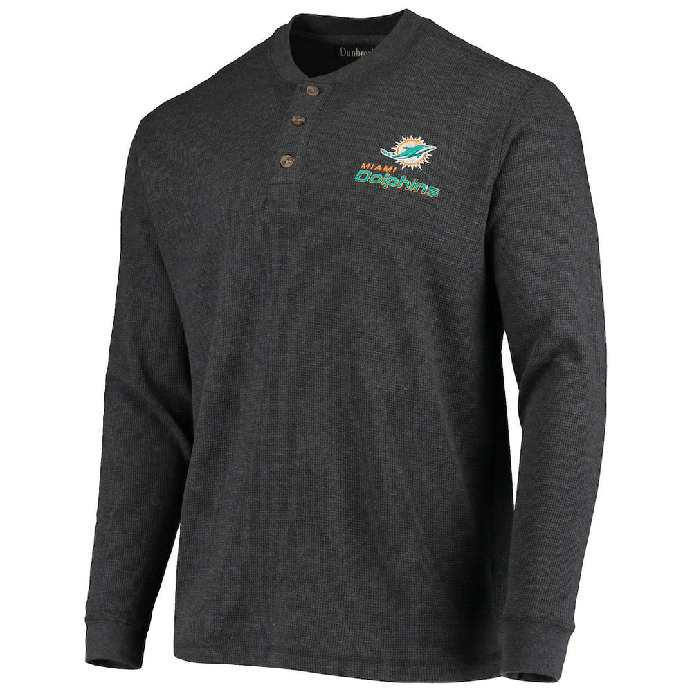 Miami Dolphins  Dunbrooke Logo Maverick Thermal Henley Long Sleeve T-Shirt