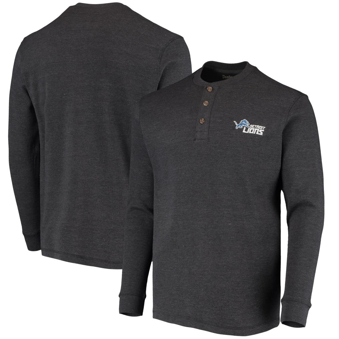 Detroit Lions  Dunbrooke Logo Maverick Thermal Henley Long Sleeve T-Shirt