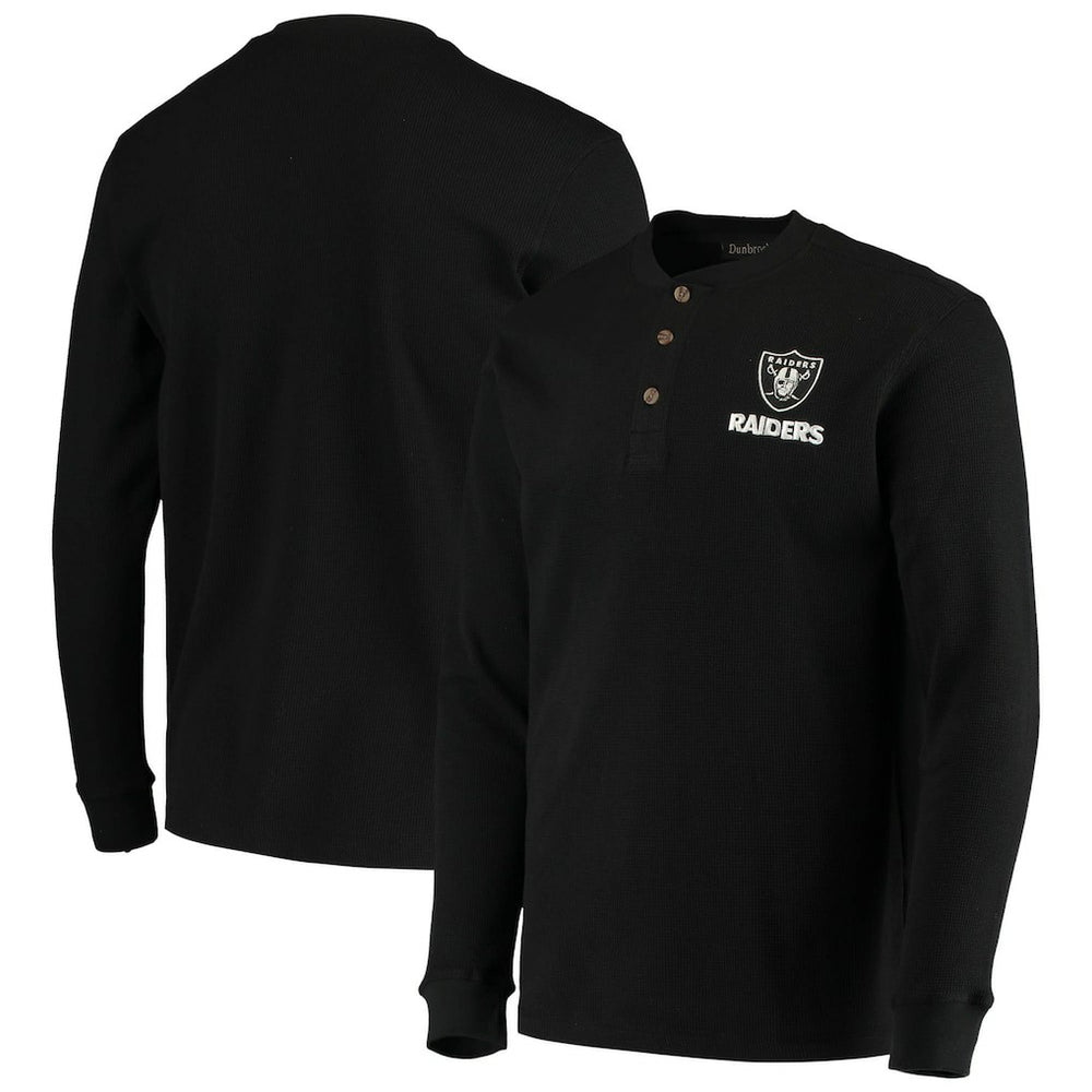 Las Vegas Raiders  Dunbrooke Logo Maverick Thermal Henley Long Sleeve T-Shirt