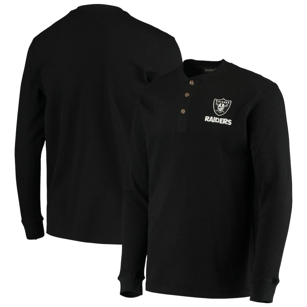 Las Vegas Raiders  Dunbrooke Logo Maverick Thermal Henley Long Sleeve T-Shirt