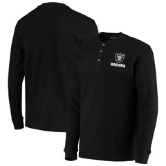 Las Vegas Raiders  Dunbrooke Logo Maverick Thermal Henley Long Sleeve T-Shirt