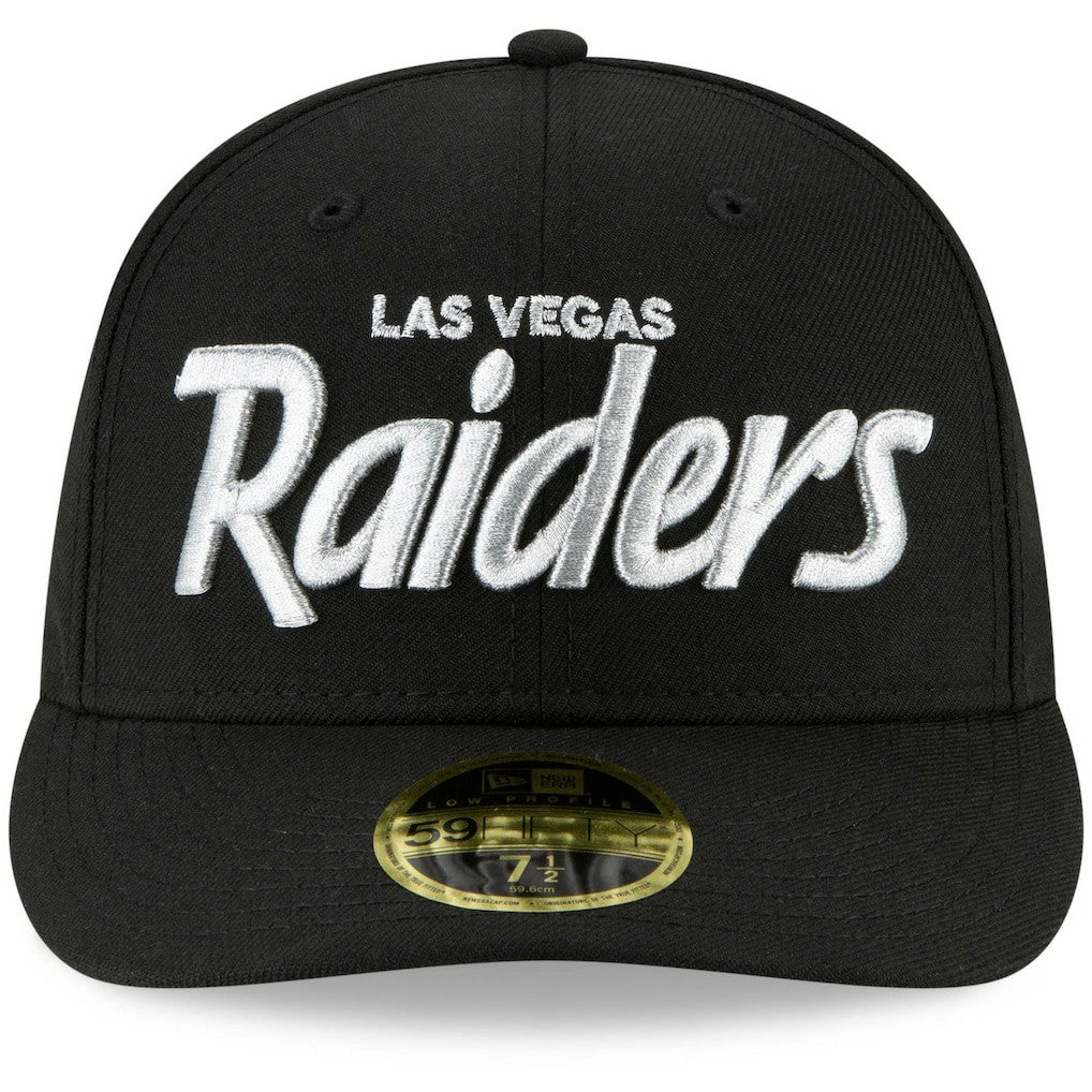 Las Vegas Raiders New Era Omaha Script Low Profile 59FIFTY Fitted Hat