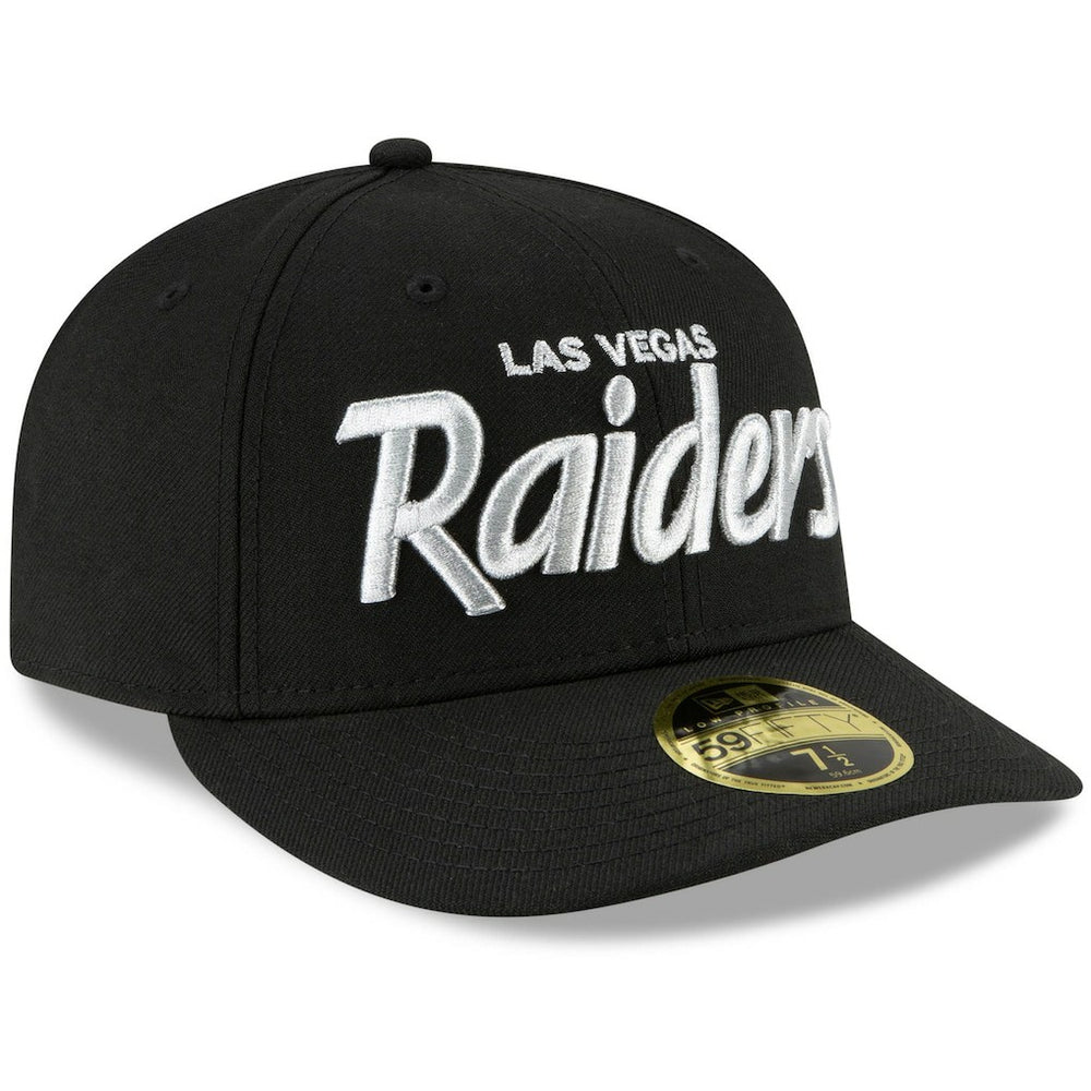 Las Vegas Raiders New Era Omaha Script Low Profile 59FIFTY Fitted Hat