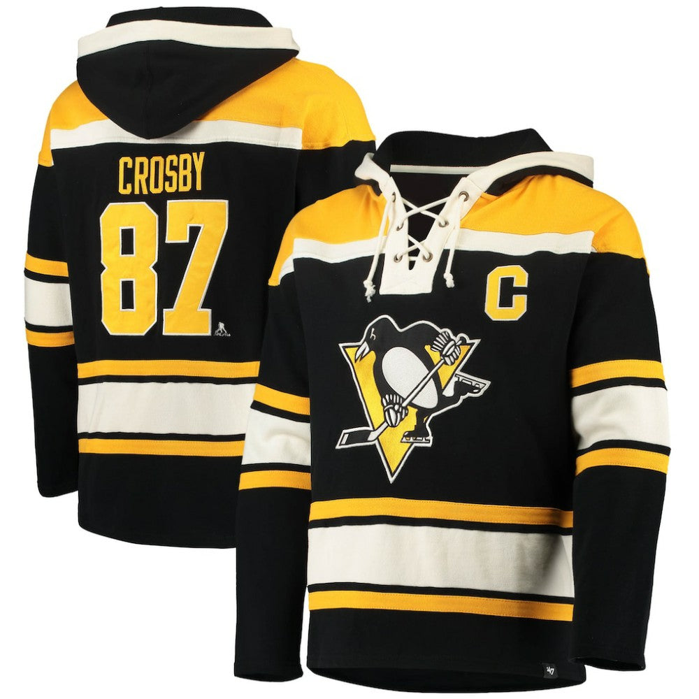 Sidney Crosby Pittsburgh Penguins '47 Player Name & Number Lacer Pullover Hoodie Sale