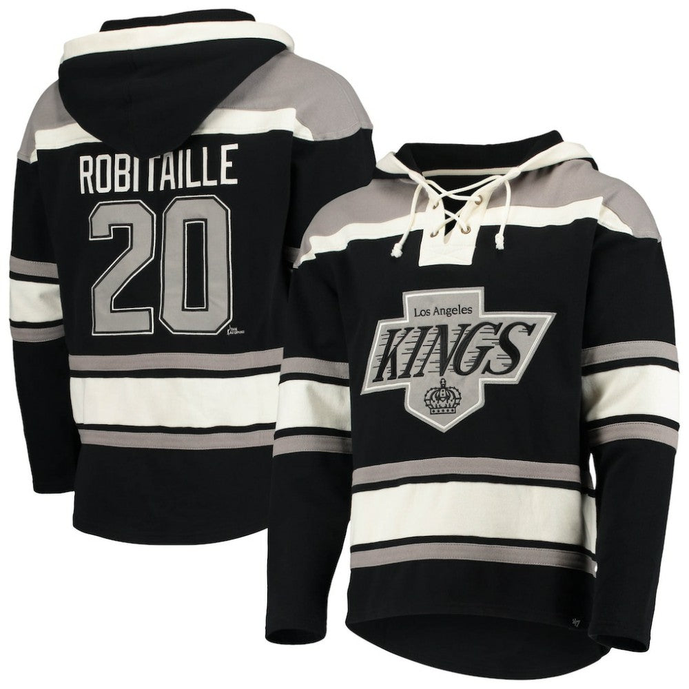 Luc Robitaille Los Angeles Kings '47 Retired Player Name & Number Lacer Pullover Hoodie Sale