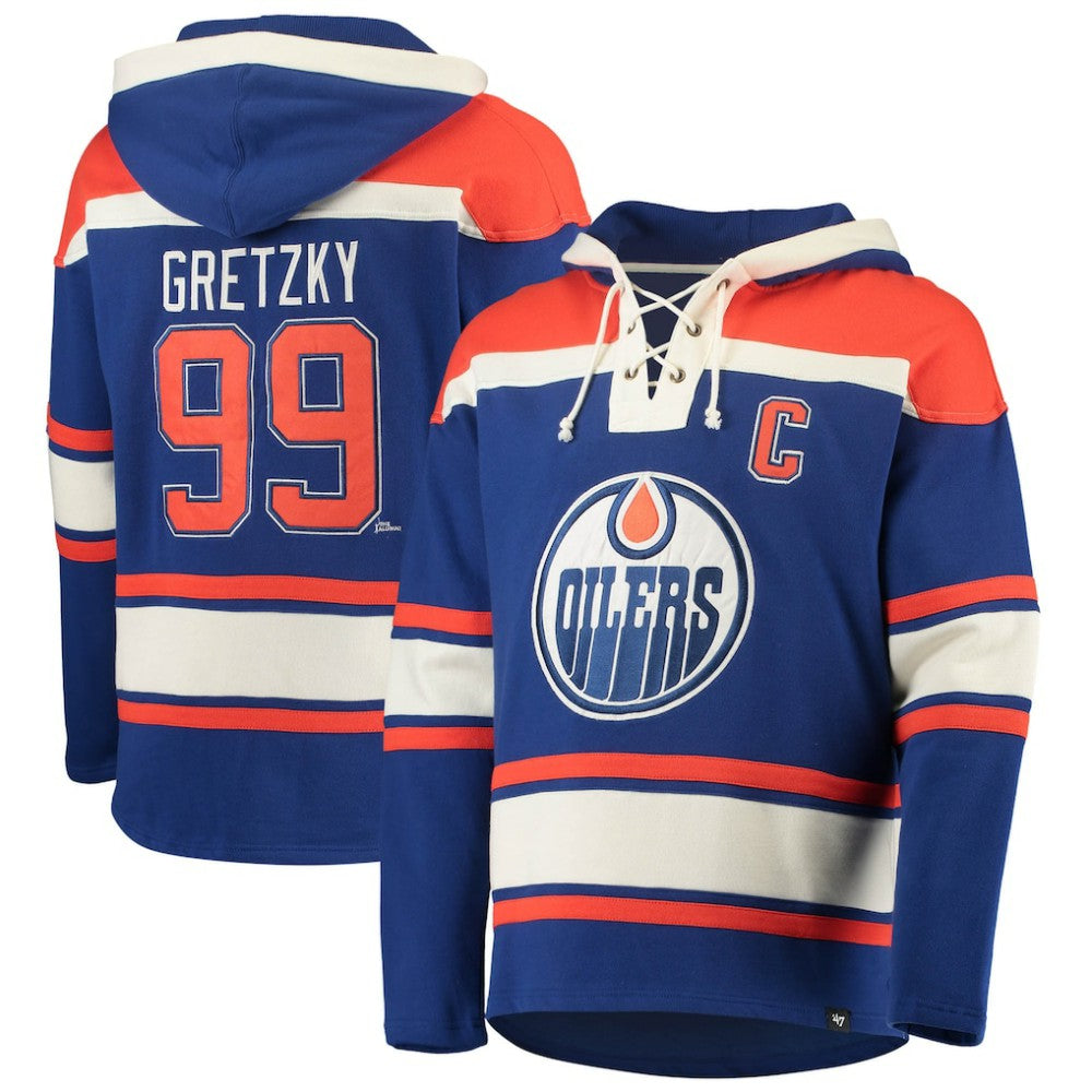 Wayne Gretzky Edmonton Oilers '47 Retired Player Name & Number Lacer Pullover Hoodie Sale