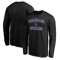 Men's Black Colorado Rockies Team Heart & Soul Long Sleeve T-Shirt | MLB For sale