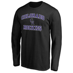 Men's Black Colorado Rockies Team Heart & Soul Long Sleeve T-Shirt | MLB For sale