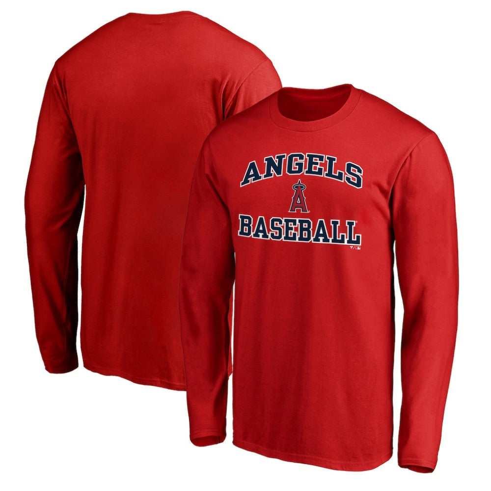 Men's Red Los Angeles Angels Team Heart & Soul Long Sleeve T-Shirt | MLB Online