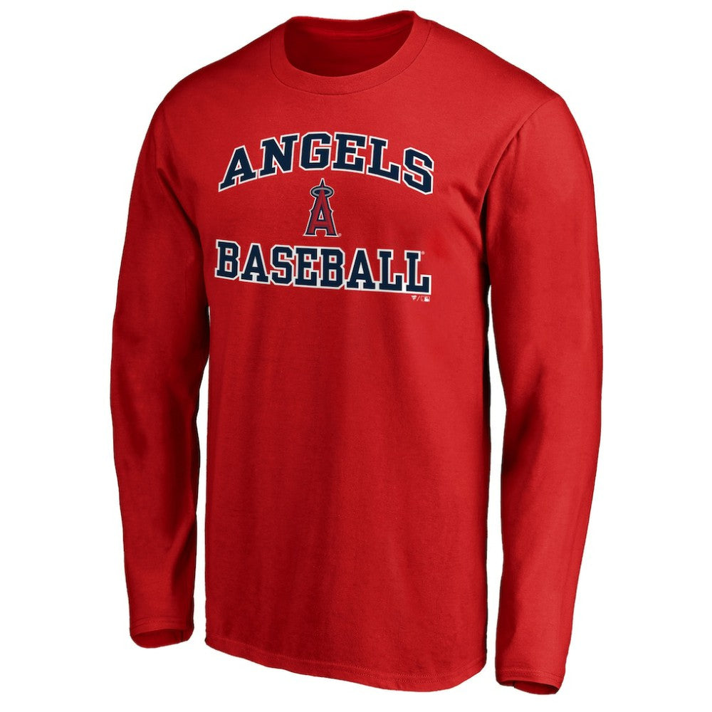 Men's Red Los Angeles Angels Team Heart & Soul Long Sleeve T-Shirt | MLB Online
