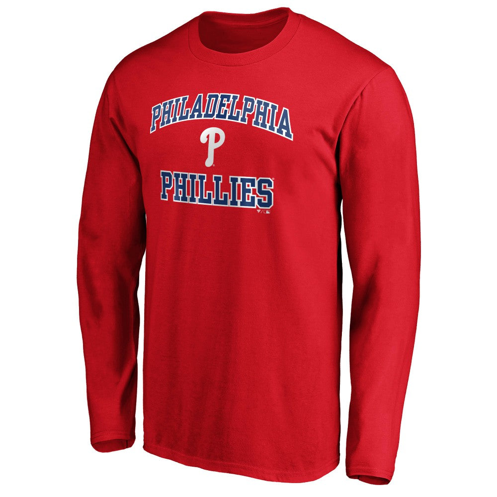 Men's Red Philadelphia Phillies Team Heart & Soul Long Sleeve T-Shirt | MLB US
