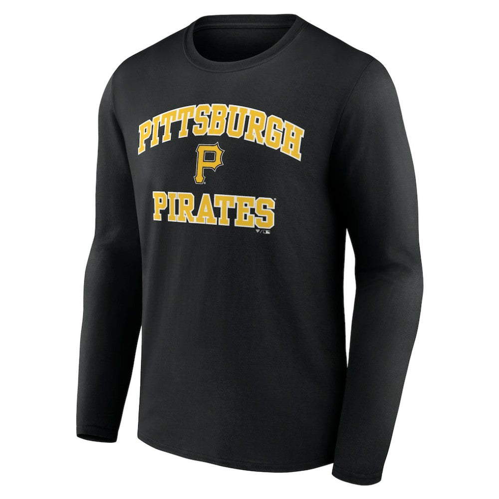 Men's Black Pittsburgh Pirates Team Heart & Soul Long Sleeve T-Shirt | MLB New