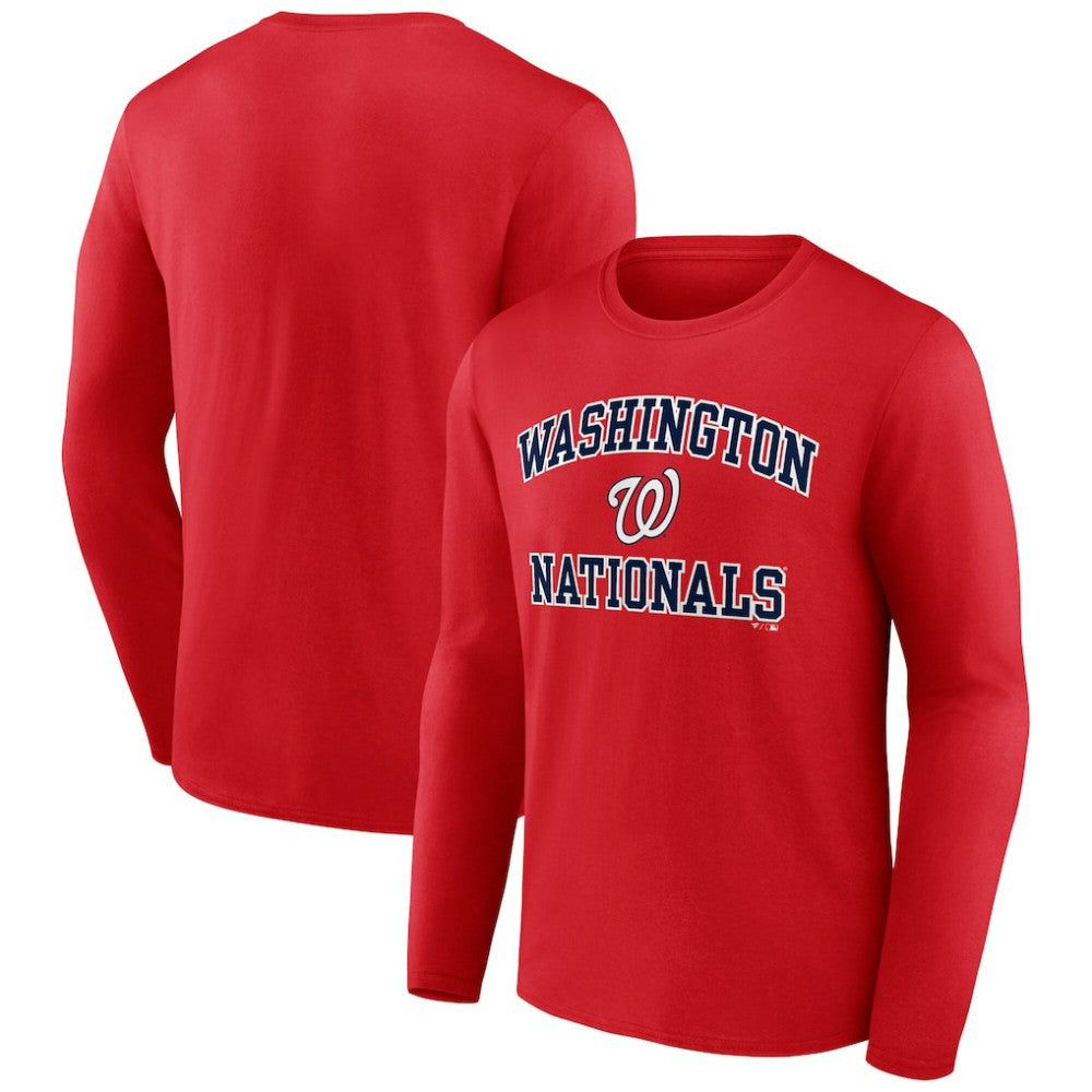 Men's Red Washington Nationals Team Heart & Soul Long Sleeve T-Shirt | MLB Discount