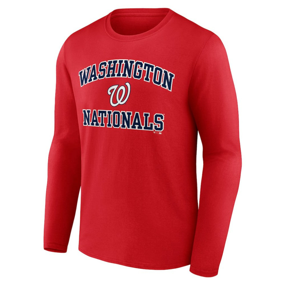 Men's Red Washington Nationals Team Heart & Soul Long Sleeve T-Shirt | MLB Discount